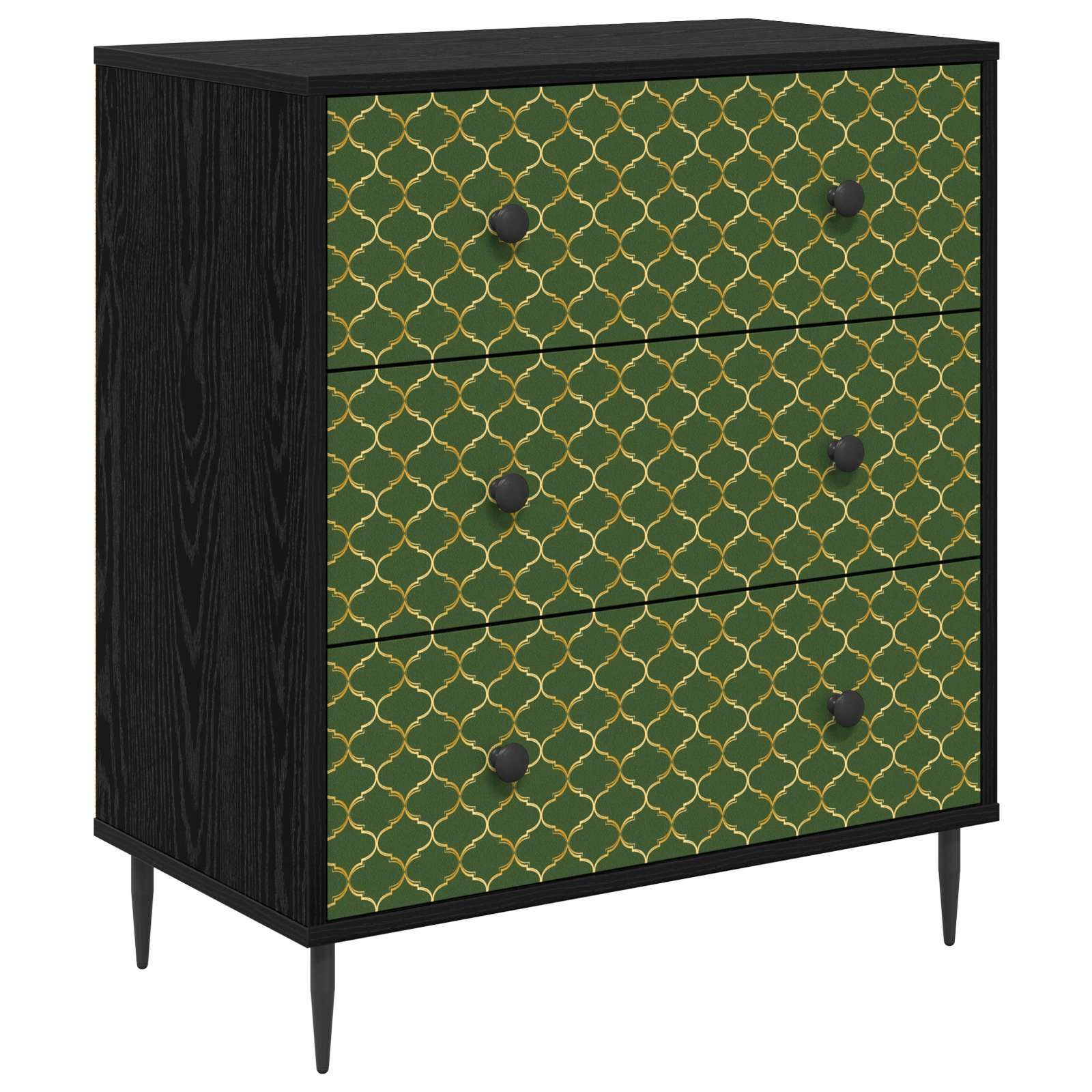 vidaXL Kommode 66 x 36,5 x 76 cm Kommode Schubladenschrank Sideboard GELEEN Smaragd g