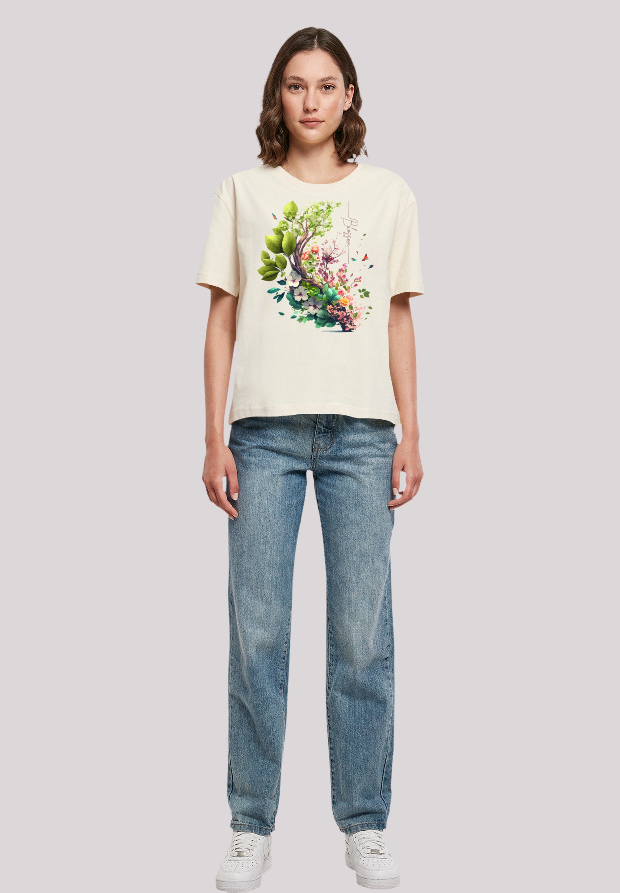 F4NT4STIC Spring T-Shirt Print Whitesand Tree