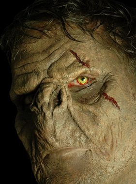 Wizardo Verkleidungsmaske Hinterlistiger Ork Maske aus Latex zum Ankleben, Diese grimmige Orkmaske könnte so in Tolkiens 'Herr der Ringe' zu seh