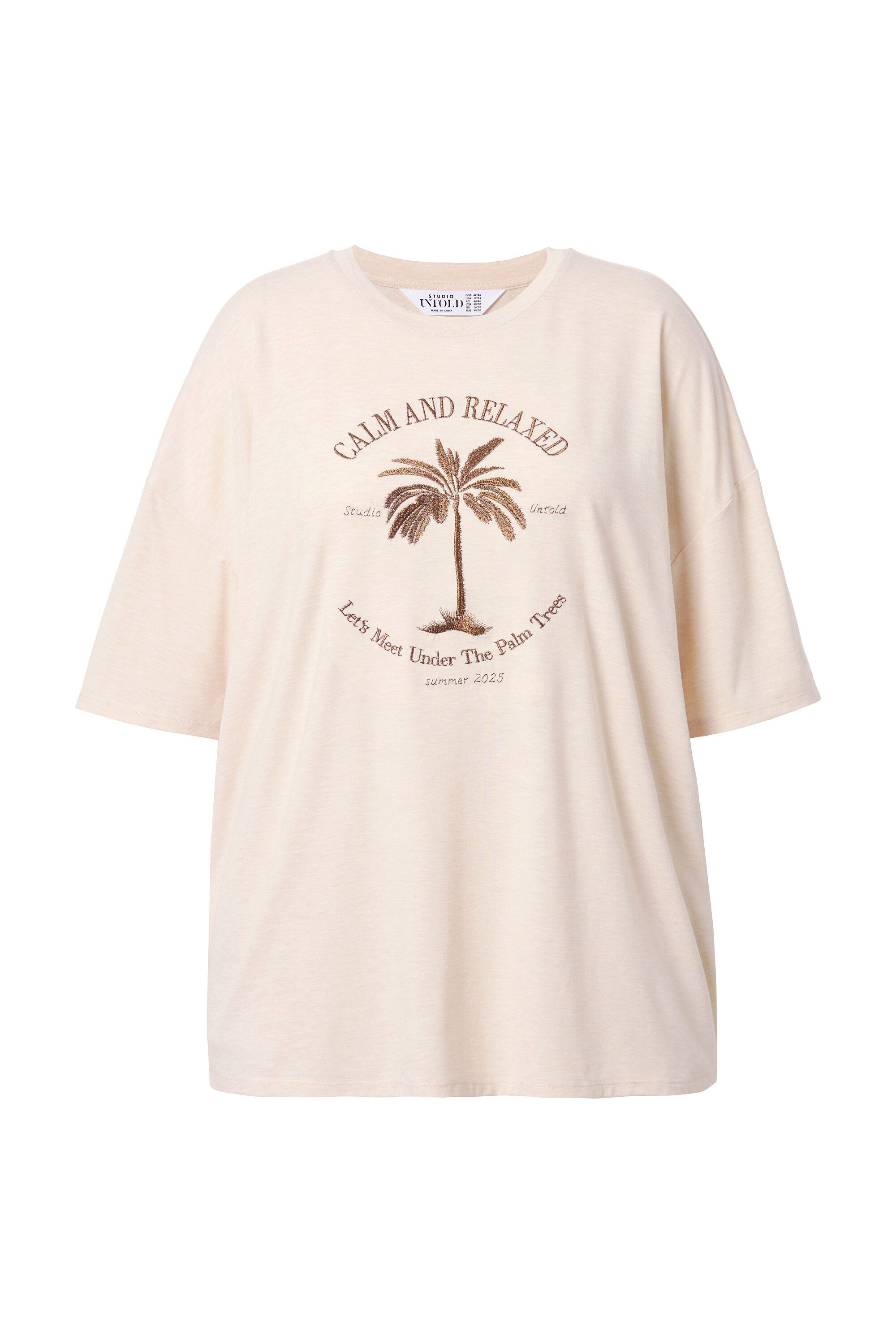 Studio Untold T-Shirt T-Shirt oversized Palmen-Stickerei günstig online kaufen