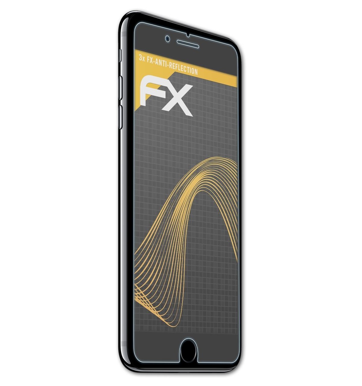 atFoliX Schutzfolie für Apple iPhone 8 Plus / 7 Plus Front, (3 Folien), Entspiegelnd und stoßdämpfend