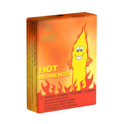 Amor Kondome Amor «Hot Moments» heiße Kondome für ein erregendes Erlebnis Packung mit, 3 St., Kondome mit wärmendem Gleitmittel