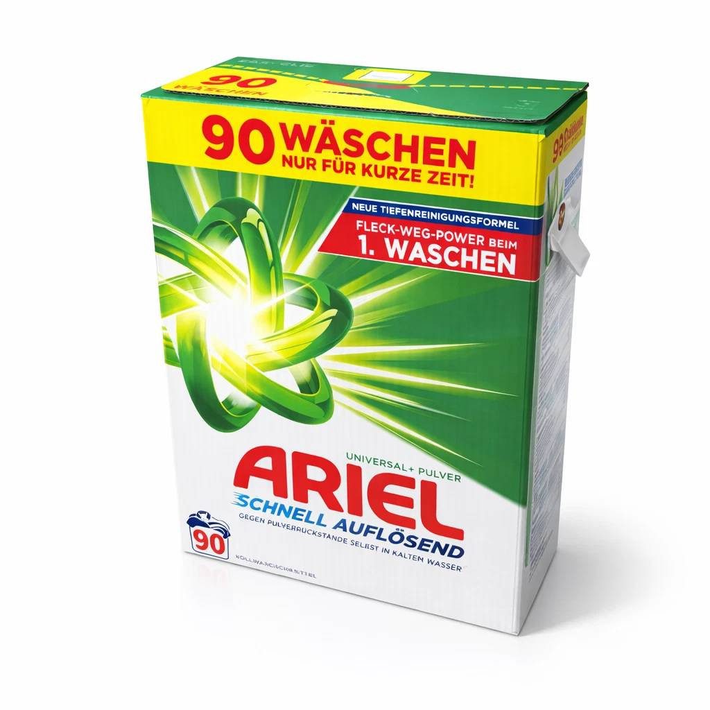 ARIEL schnell auflösendes Pulver Waschmittel Universal+ 90 WL Wäschen Vollwaschmittel (1-St)