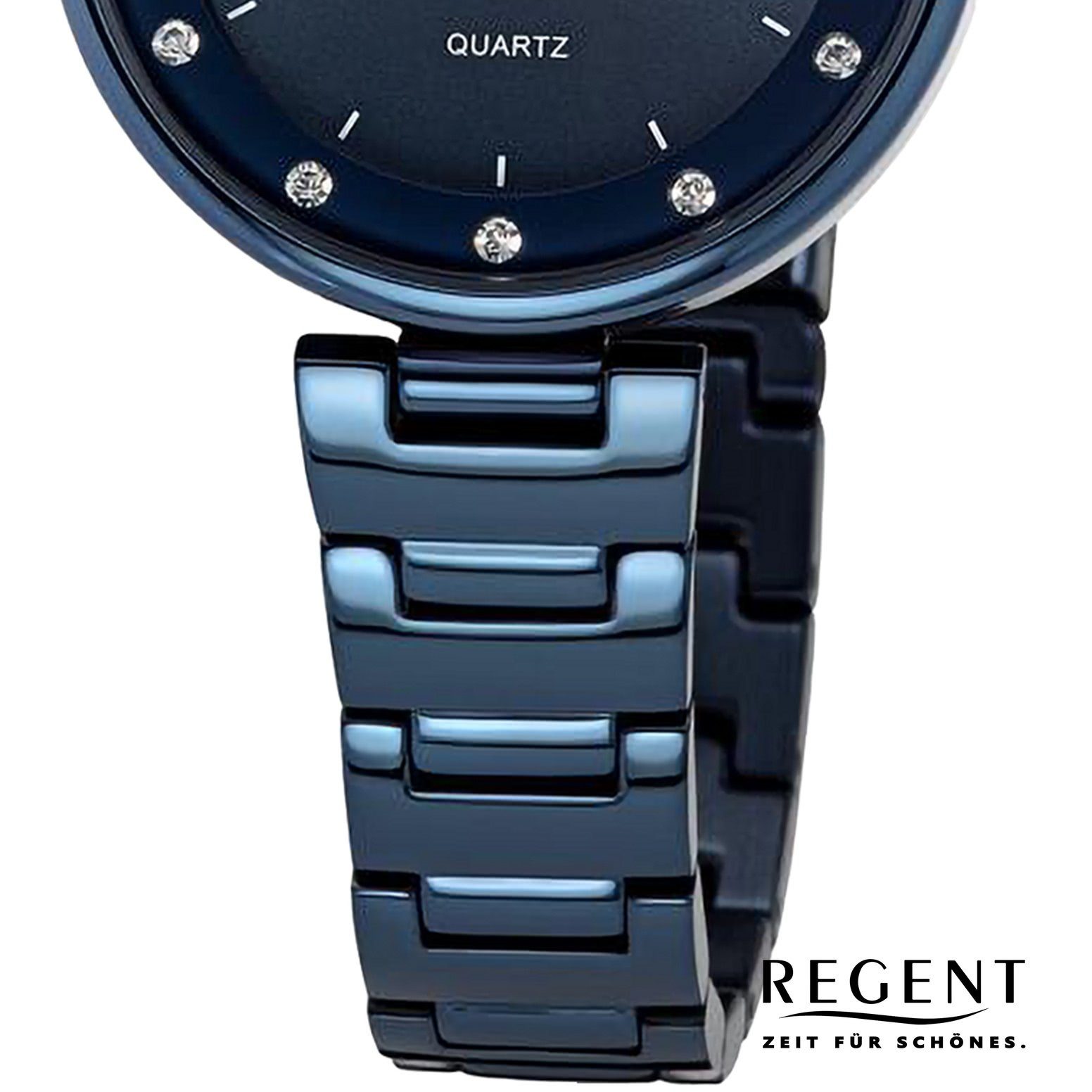 Regent Regent Damen Armbanduhr Analog, (Analoguhr), Damen Armbanduhr rund, extra groß (ca. 34mm), Metallarmband
