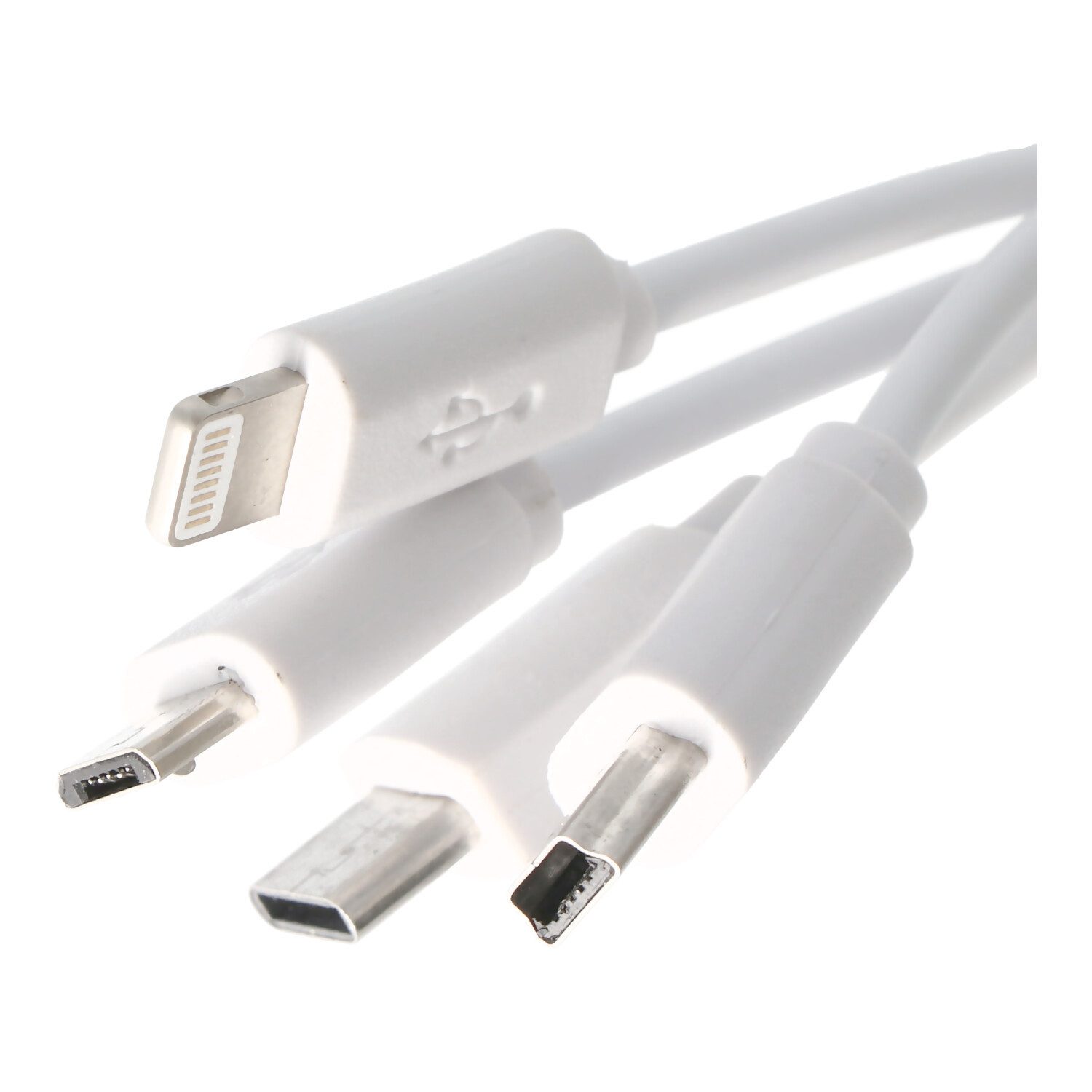AccuCell USB-Ladekabel 4 in 1 passend für USB-C, Mini-USB, Micro-USB und 8 Pin Akku-Ladestation