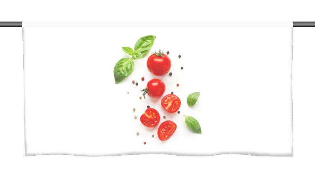 Scheibengardine Cafehausgardine - Bistrogardine Küchenfreuden - Küchengardine, gardinen-for-life Tomato