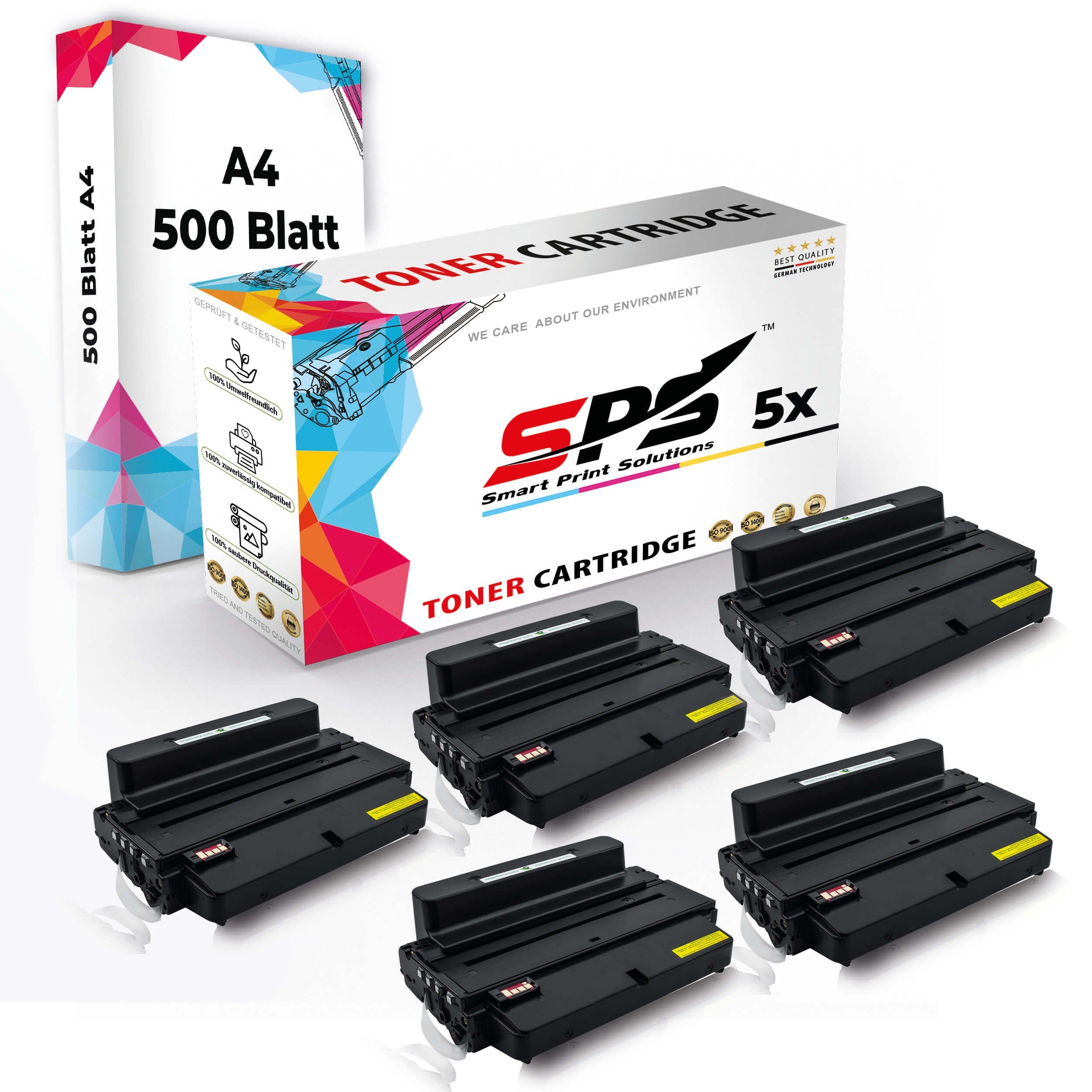SPS Tonerkartusche Druckerpapier A4 + 5x Set Kompatibel, Toner,1x A4 Multipack Druckerpapier) Pack, 5x (5er