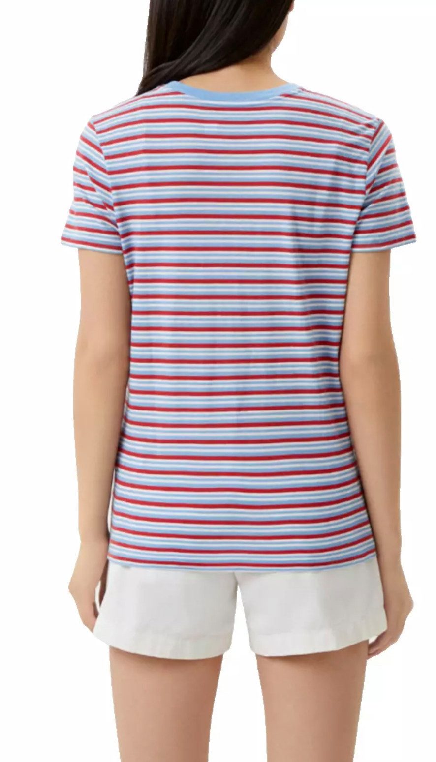Polo Ralph Lauren T-Shirt T-shirt Streifen Pony Bunt Tee Retro Shirt Top Streifenmuster, Regular Fit, ovaler gerippter Ausschnitt