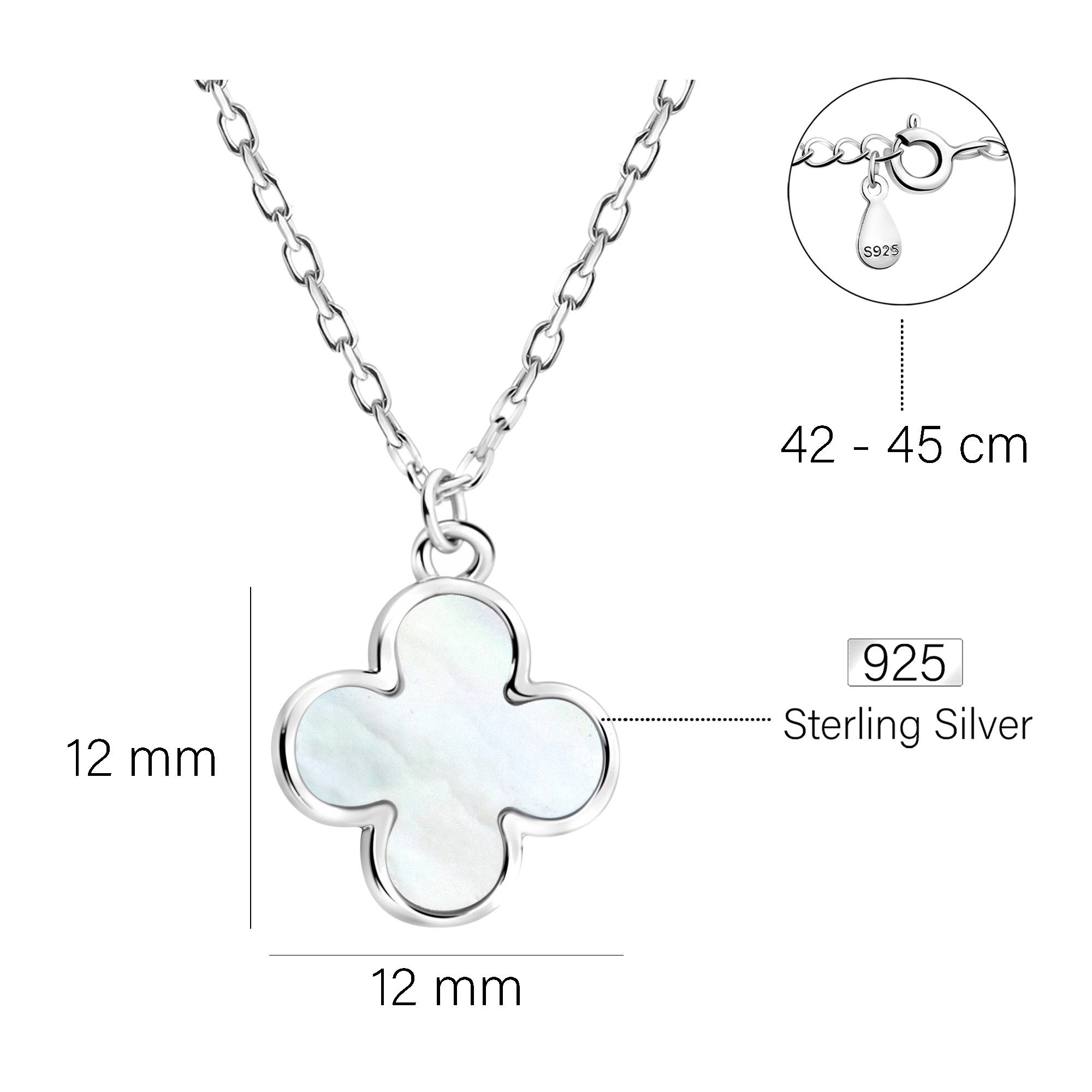 Sofia Milani Kette mit Anhänger Blume Emaille, 925 Silber Damen Schmuck - N0836