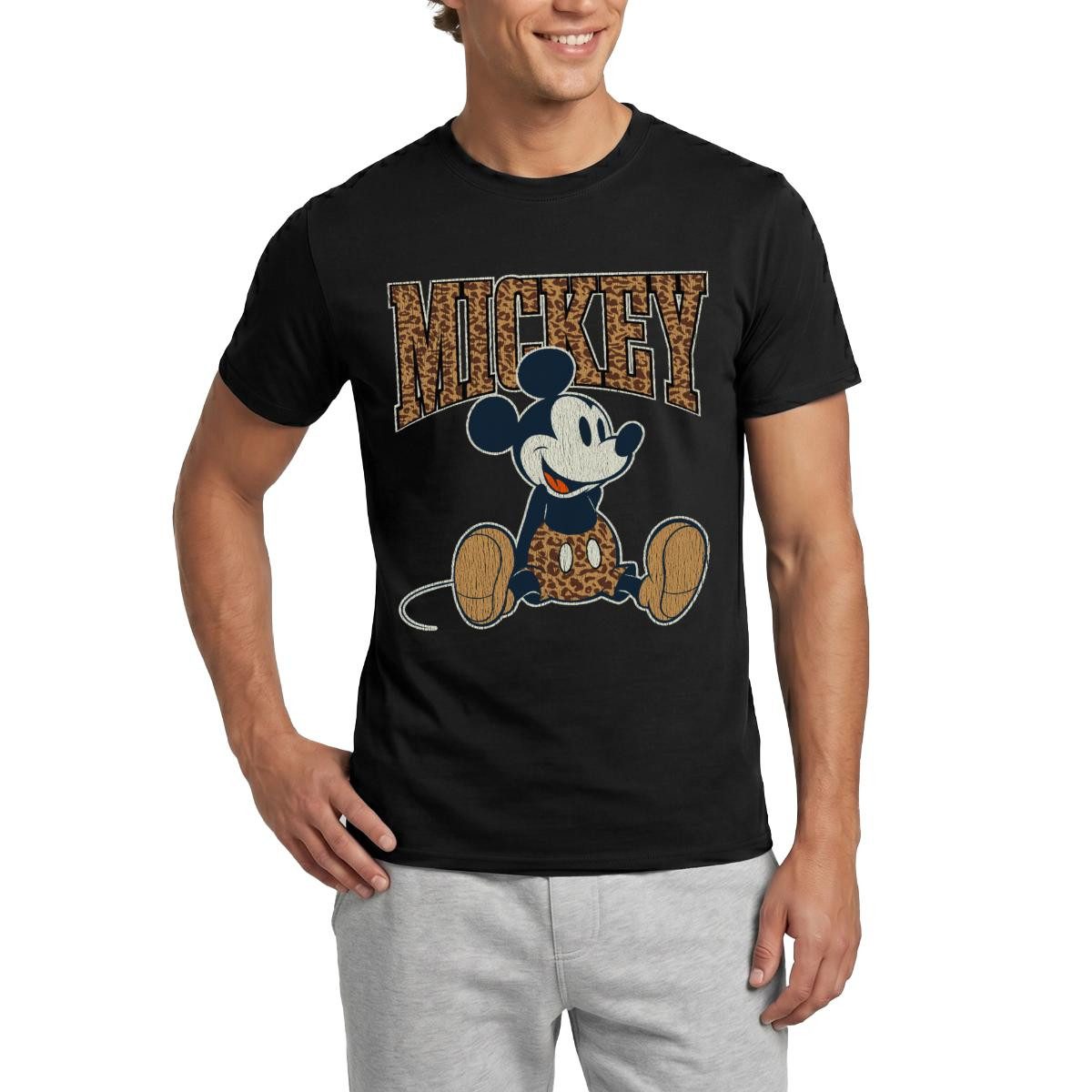 Spreadshirt T-Shirt Mickey & Minnie Mickey Mouse Leo Look Männer T-Shirt (1-tlg)
