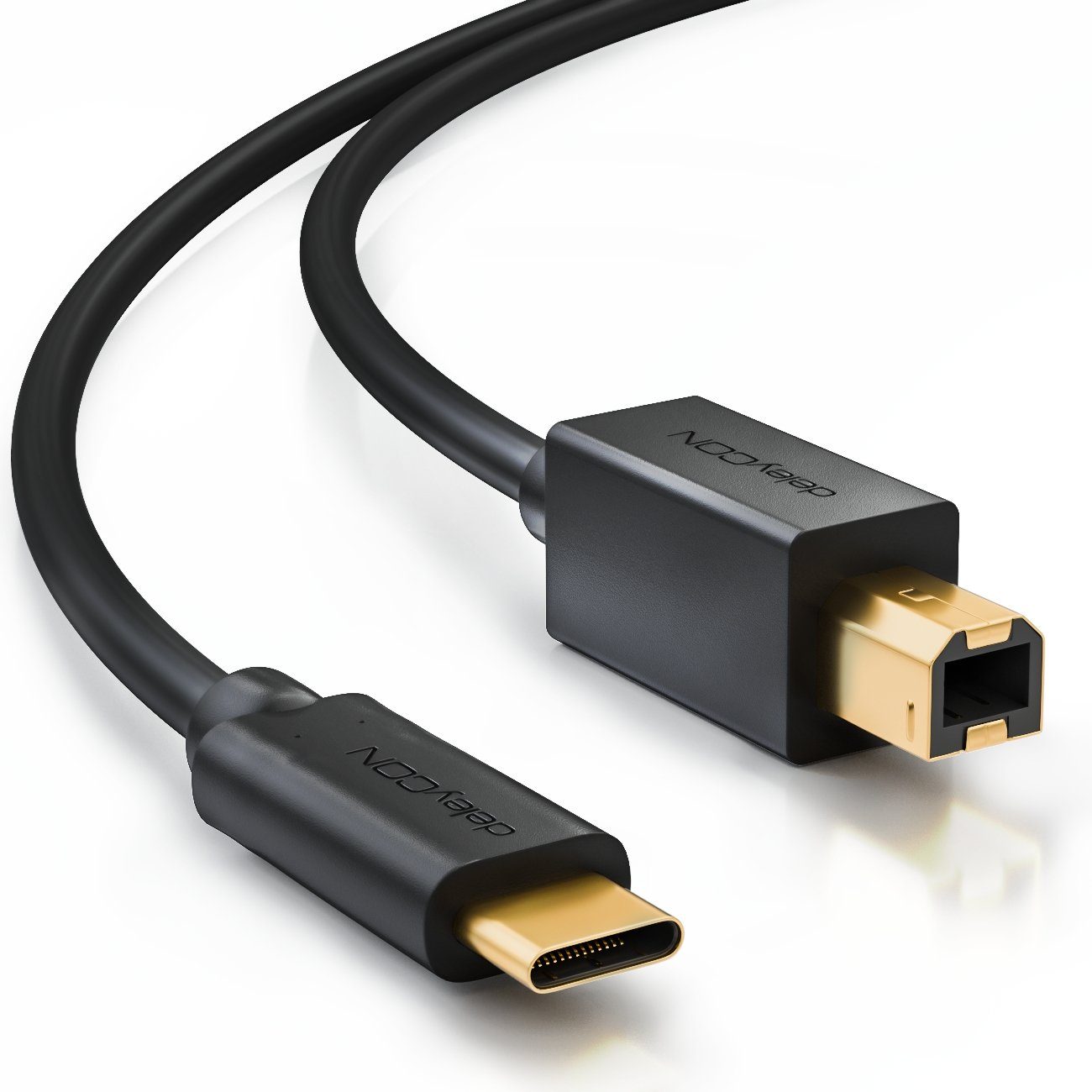 deleyCON deleyCON 1m USB C Kabel Datenkabel USB 2.0 USB-B zu USB-C Computer Tintenstrahldrucker