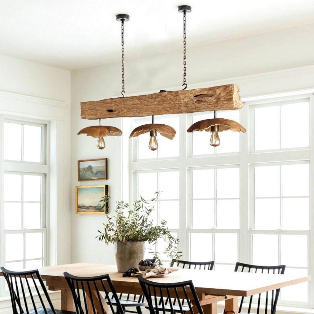 Möbel Bressmer Deckenleuchten FLORENT Deckenlampe,handgefertigte teak Holz Deckenleuchte Wohnzimmer, ohne Leuchtmittel