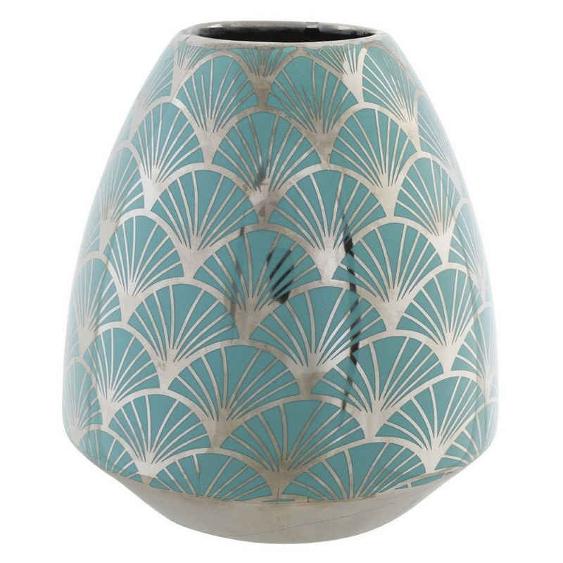 DKD Home Decor Dekovase Vase DKD Home Decor Porzellan türkis Orientalisch 16 x 16 x 18 cm