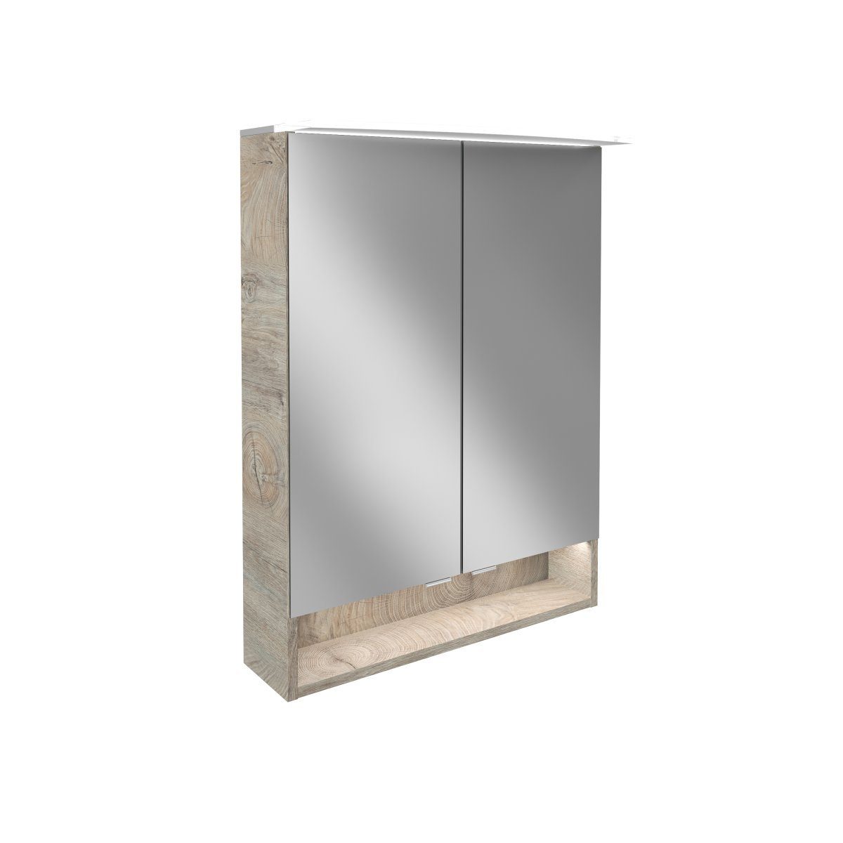 FACKELMANN Badezimmerspiegelschrank FACKELMANN LED Spiegelschrank B.STYLE / Badschrank mit gedämpften Scharnieren / Maße (B x