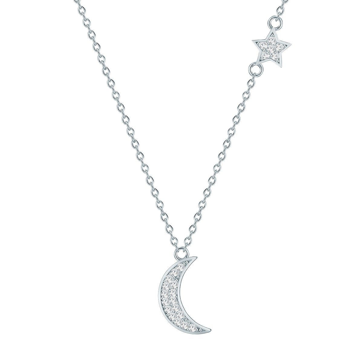 Silberkette Mond, Stern silber