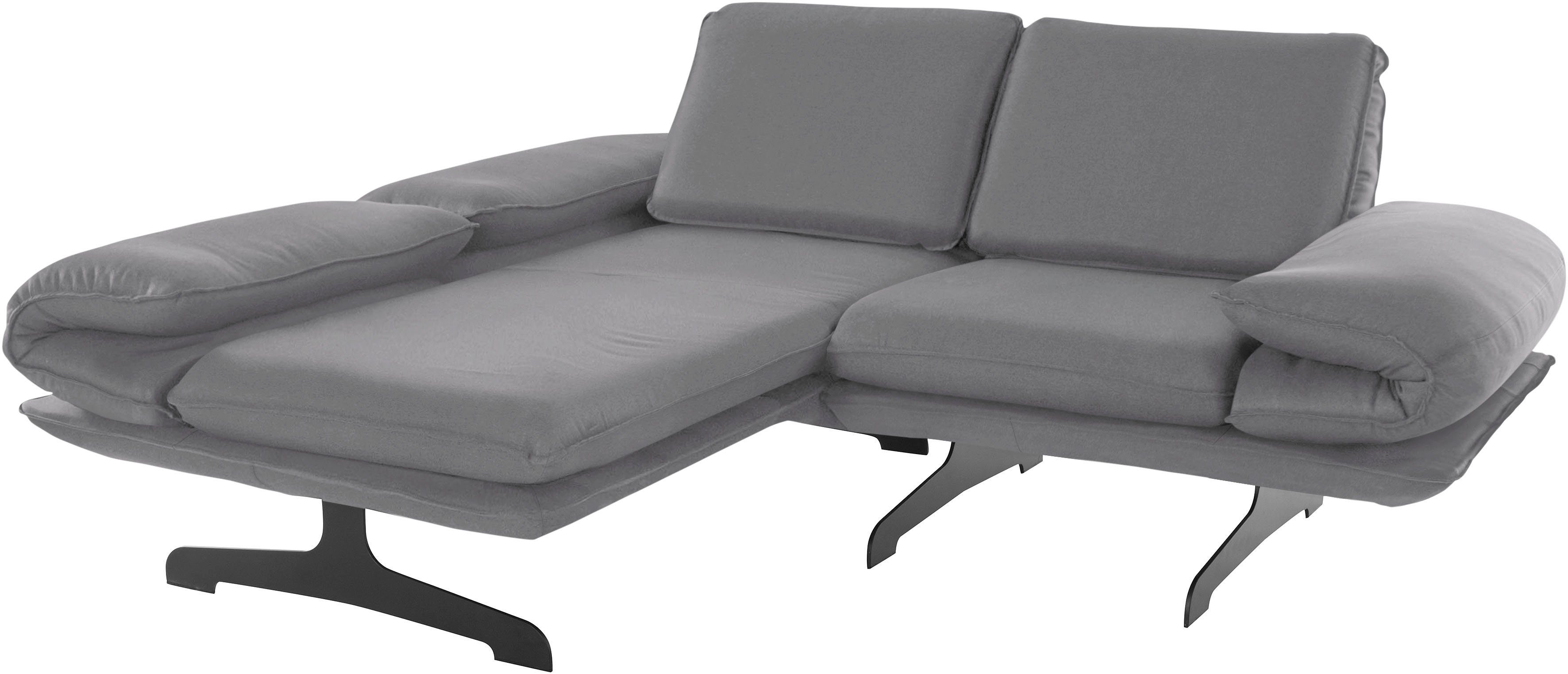 Großer Ausverkauf DOMO collection Ecksofa aus mit Metall New York, mit wahlweise Arm- Rückenfunktion, und Kufenfüßen