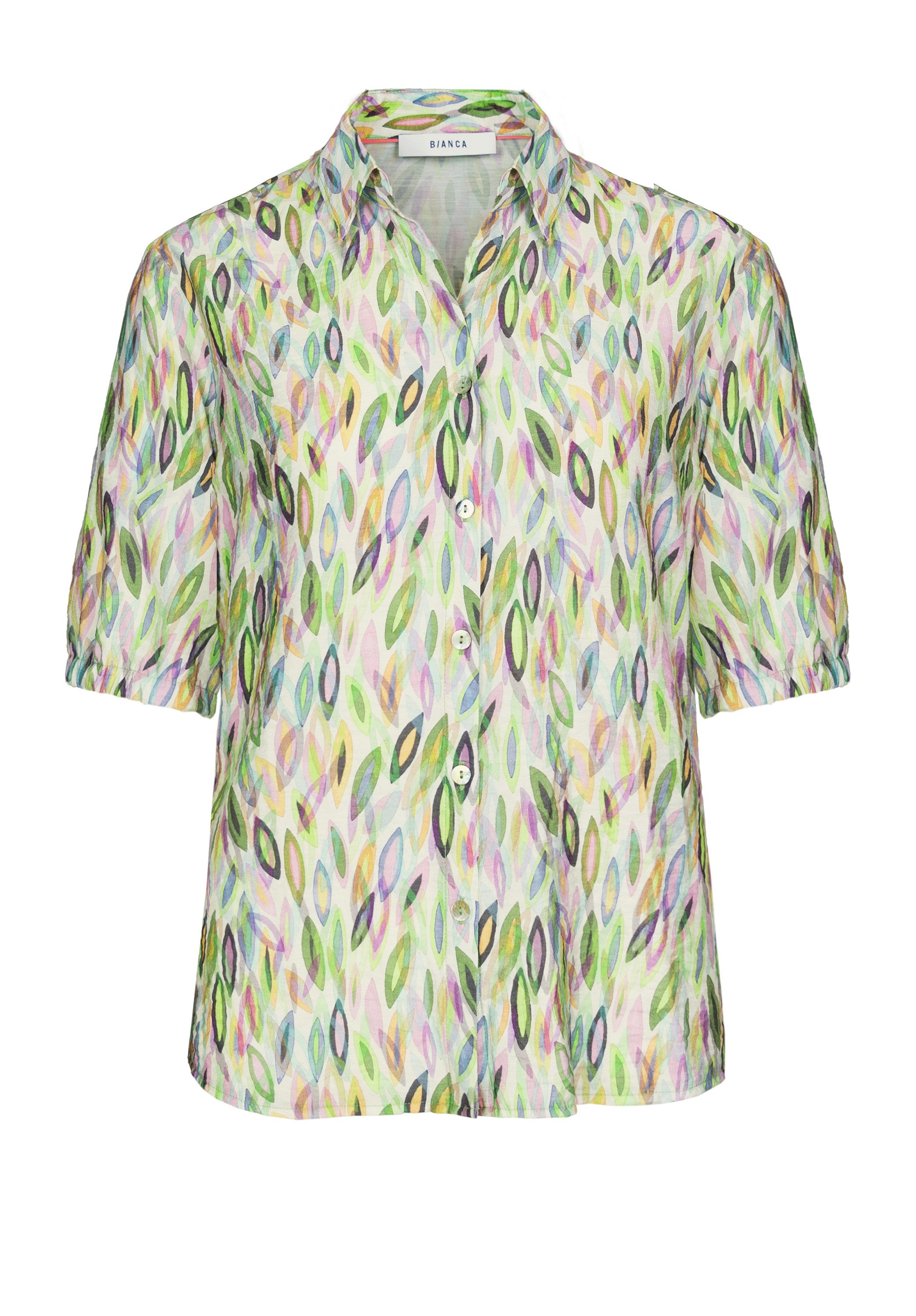 bianca Druckbluse ALICE in angesagtem Allover - Dessin in Trendfarben