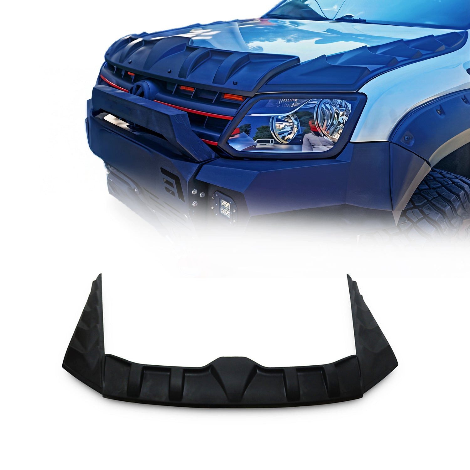 OMAC Lüftungsgitter Motorhaube Deflektor für VW Amarok 2010-2022 3tlg (3 St), Luftabweiser, Abweiser, Schneeschutz, Langlebig,Einfache Montage