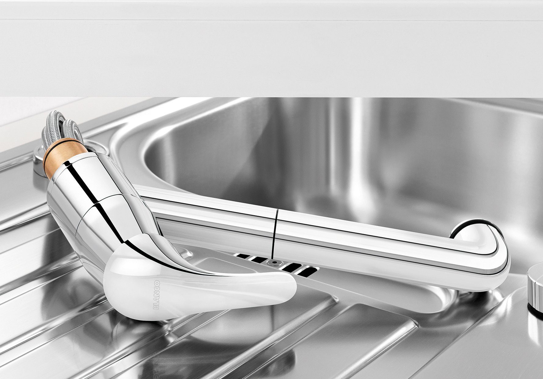Küchenarmatur DARAS-S-F Vorfenster-Armatur mit Ausziehbrause Blanco