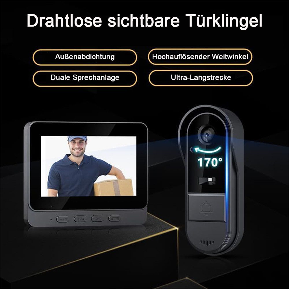 TUWENA Smart Home Türklingel Drahtlose Video Türklingel mit Kamera Outdoor IP65 Wasserdicht 1080P