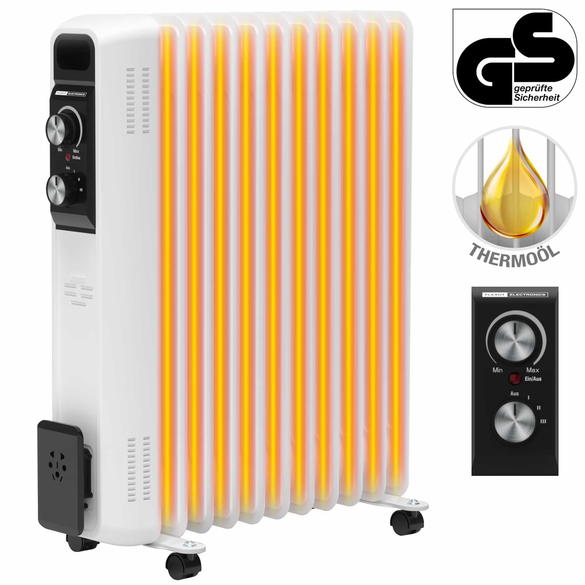 Flexot Ölradiator Flexot® F-2046 Ölradiatoren von 1500 Watt bis 2600 Watt, günstig online kaufen