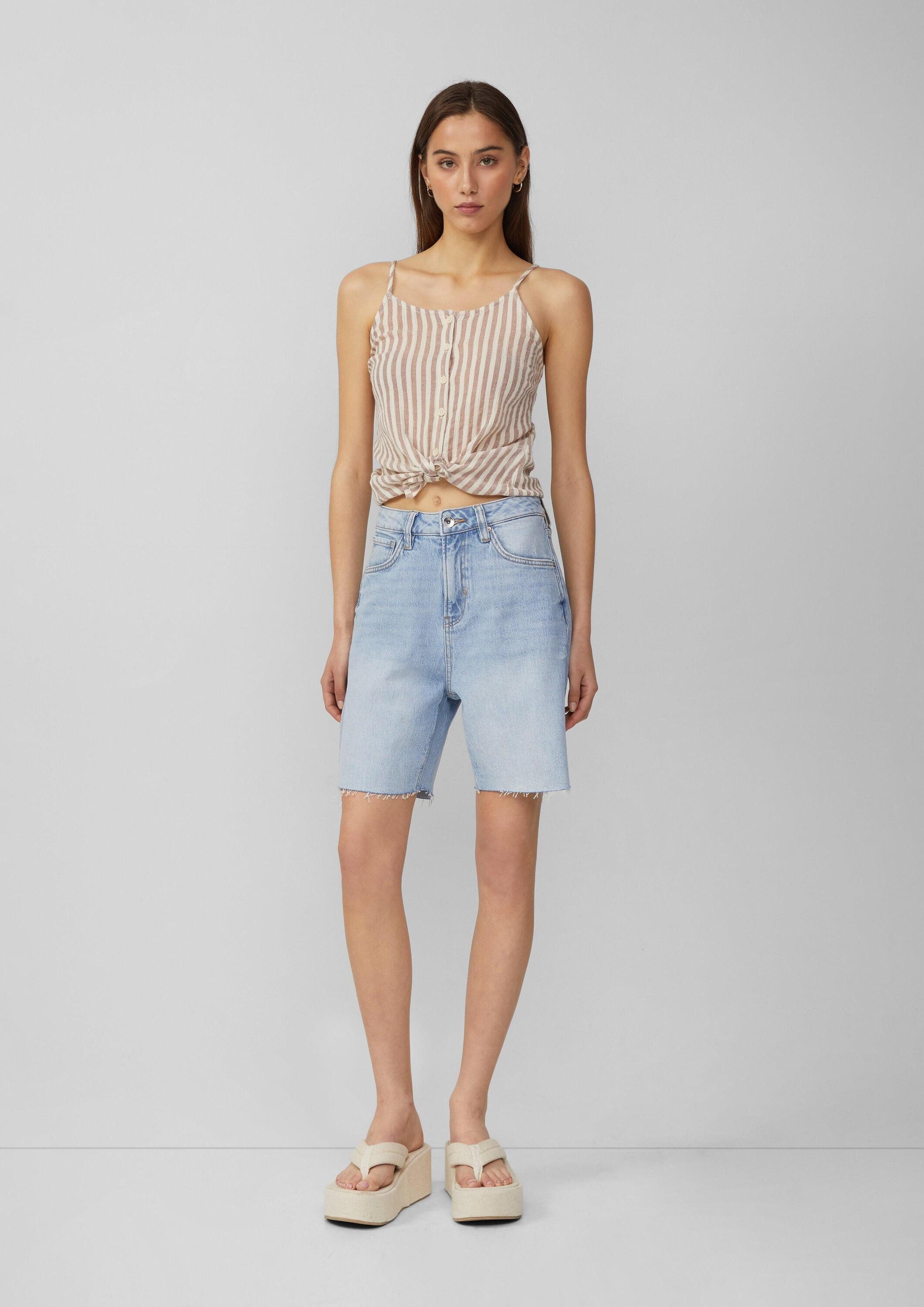 QS Jeansshorts Jeans-Hose MOM Jeans Mom / Relaxed Fit / High Rise günstig online kaufen