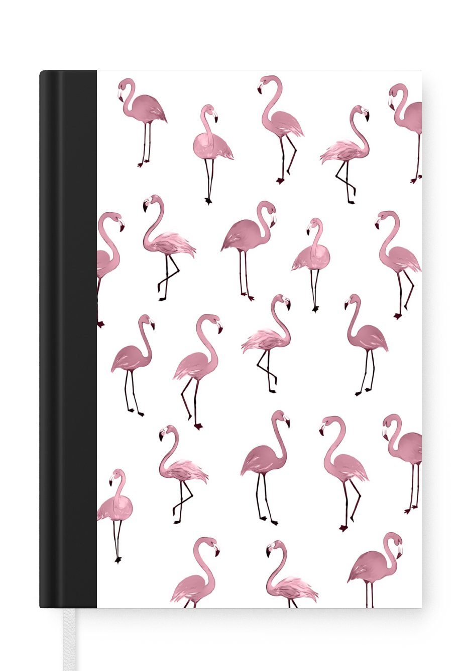 MuchoWow Notizbuch Flamingo - Rosa - Muster, Journal, Merkzettel, Tagebuch, Notizheft, A5, 98 Seiten, Haushaltsbuch