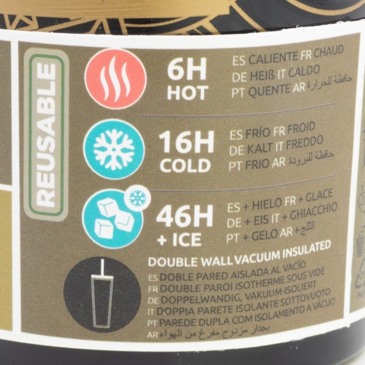 MARVEL Thermobecher Edelstahl 770 ml mit Trinkhalm und Deckel, Edelstahl