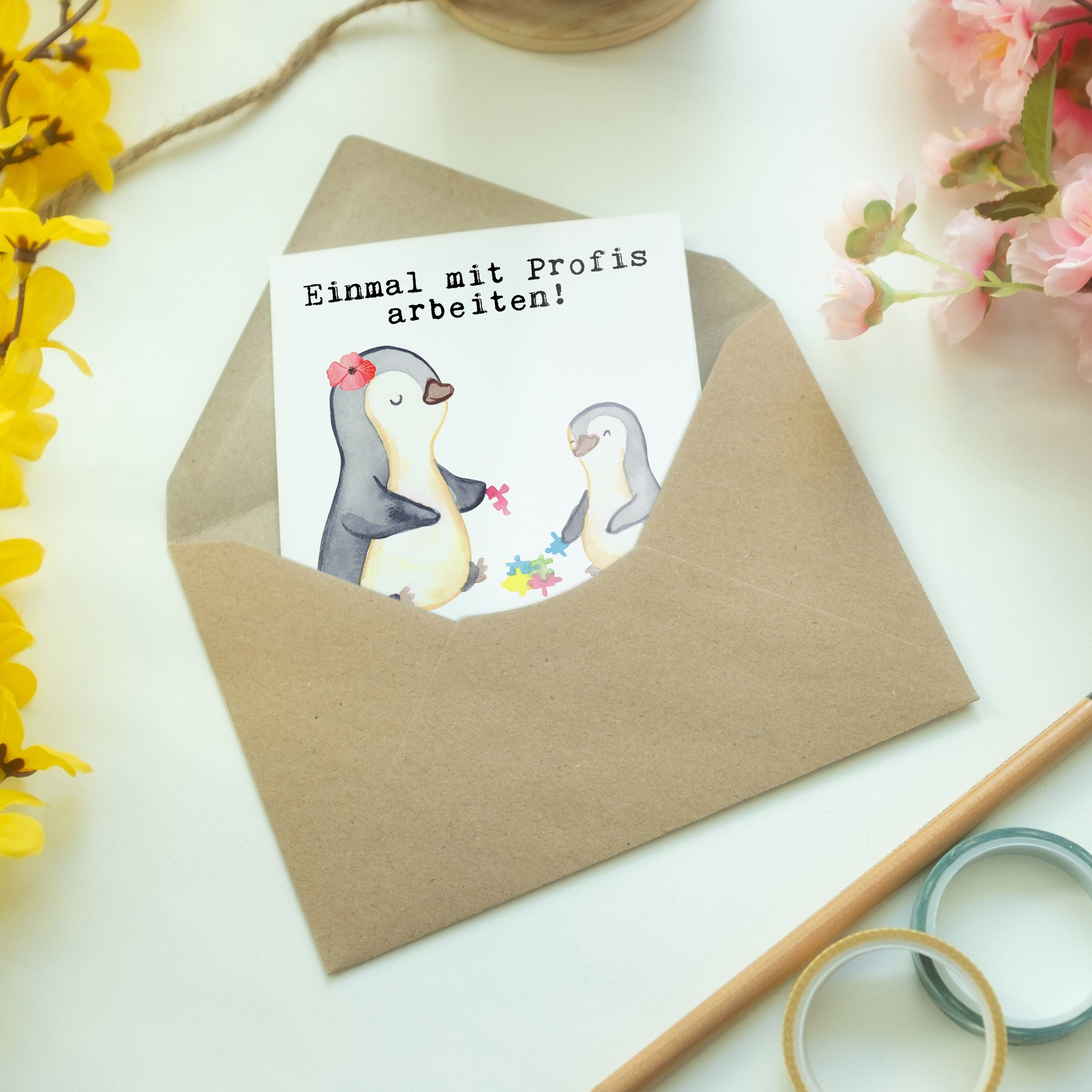 Mr. Panda Weiß Geschenk, Leidenschaft & - aus Sozialpädagogin Mrs. - Grußkarte Geburtstagskarte