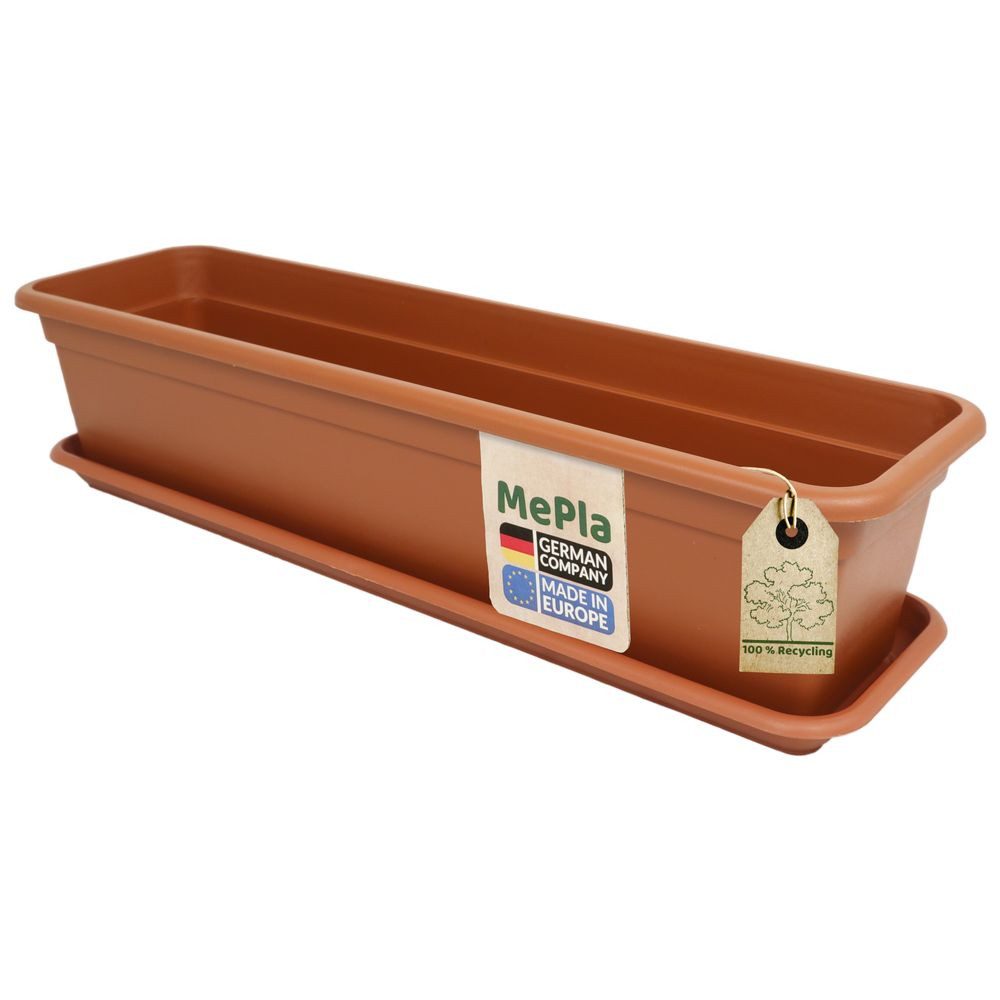 Heimwerkercenter Balkonkasten MePla Balkonkasten Balcony 40cm, Untersetzer - Terra -