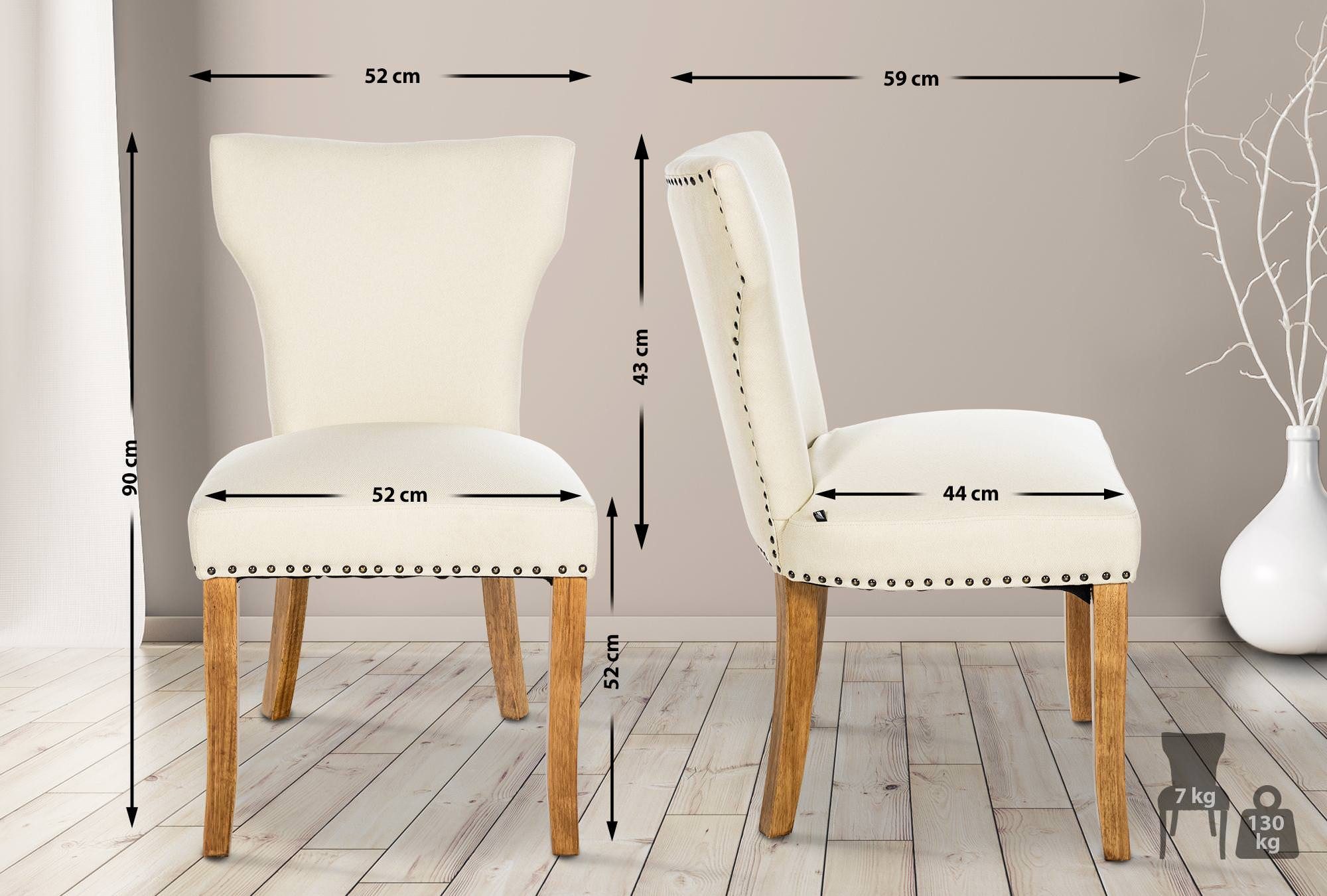 CLP Esszimmerstuhl Zadar (2er Set), Stoffbezug günstig online kaufen