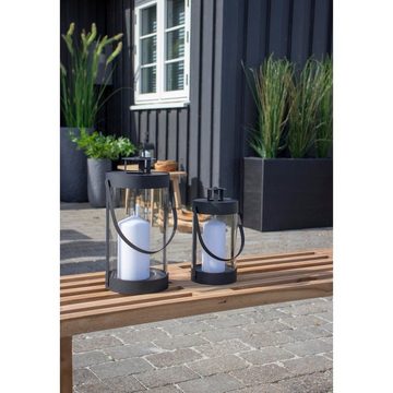 House Nordic Kerzenständer Bondi Lantern, 2er-Set - Laterne aus Stahl und Glas, schwarz, 2er-Set