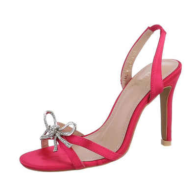 Ital-Design Damen Abendschuhe Party & Clubwear High-Heel-Sandalette Pfennig-/Stilettoabsatz Sandalen & Sandaletten in Pink