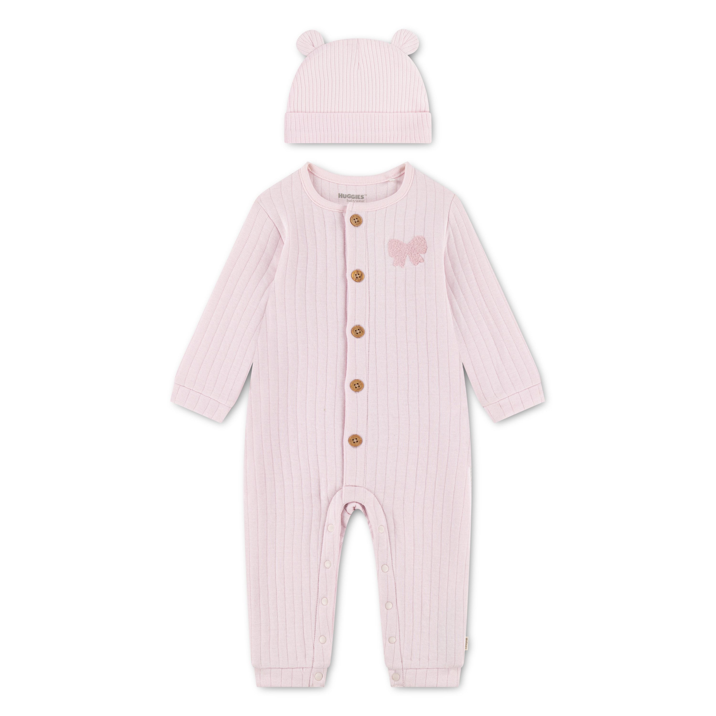 HUGGIES babywear Neugeborenen-Geschenkset HUGB COVERALL ATTACHMENT (Set, 2-tlg) mit passendem Mützchen