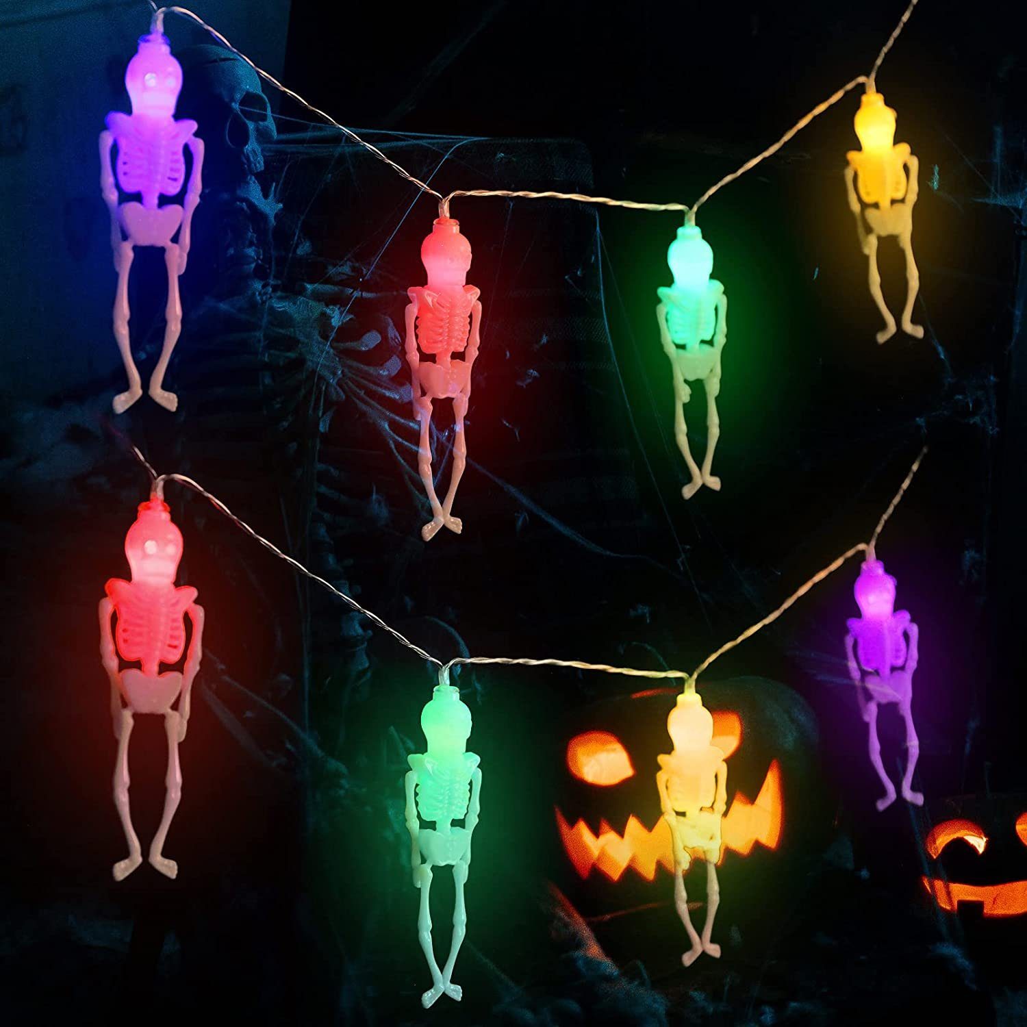 Salcar LED-Lichterkette 1,5m Lichterkette Halloween Dekoration günstig online kaufen