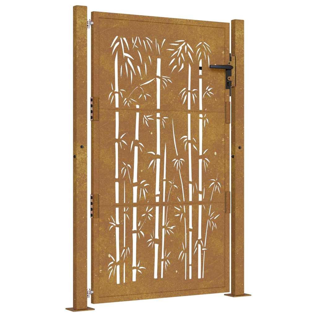 vidaXL Gartentor Gartentor 100x125 cm Cortenstahl Bambus-Design