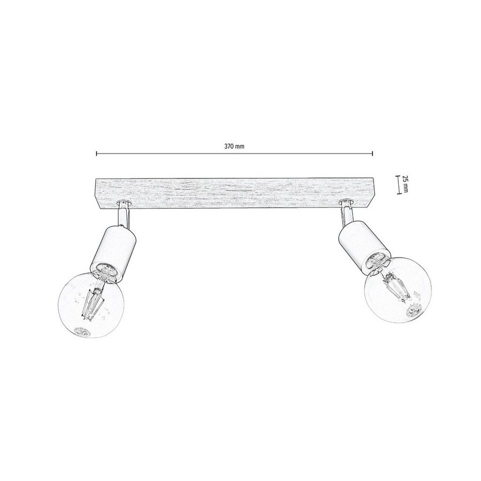 SPOT Light Deckenleuchte ELMO, ohne Leuchtmittel, Aus edlem Eichenholz,  nachhaltig mit FSC®-Zertifikat, bewegliche Spots, Moderne Leuchte aus  Eichenholz und Metall