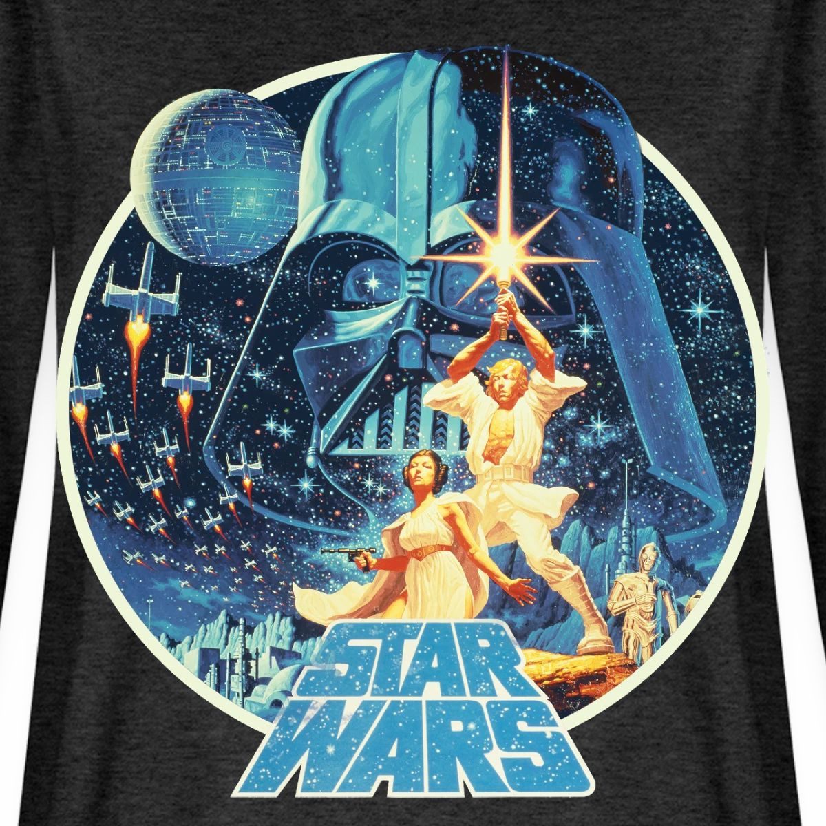 Spreadshirt T-Shirt Star Wars Galaxie Mit Ikonischen Charakteren Premium Langarmshirt Dame (1-tlg)