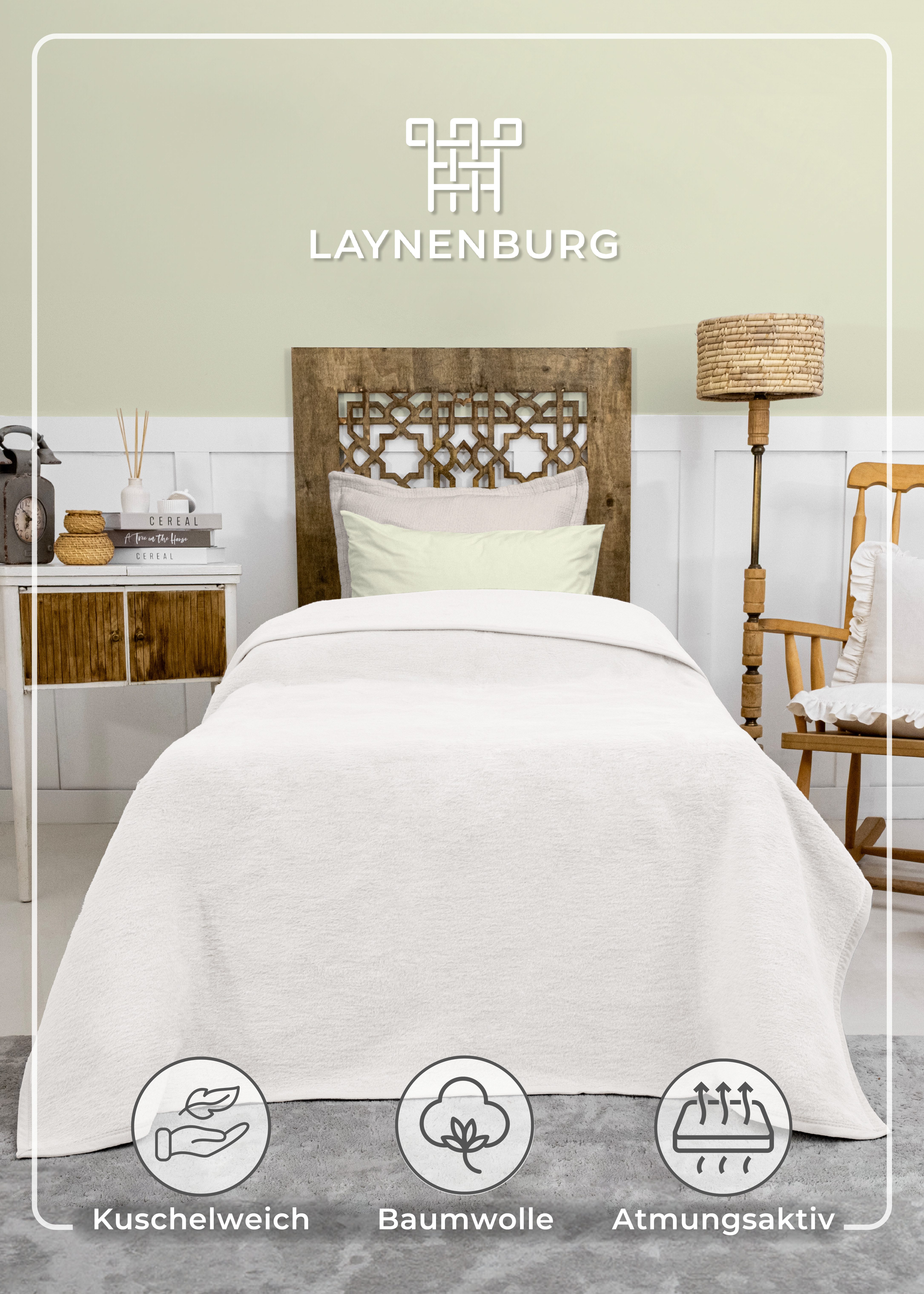 Wohndecke Wohndecke aus Baumwolle - Kuscheldecke, Baumwolldecke -, Laynenbu günstig online kaufen