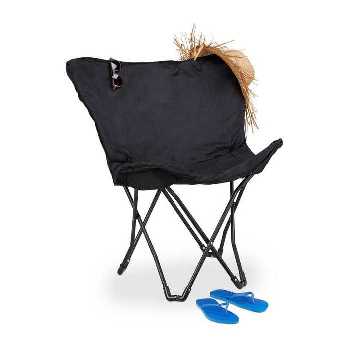 relaxdays Campingstuhl Butterfly Chair klappbar