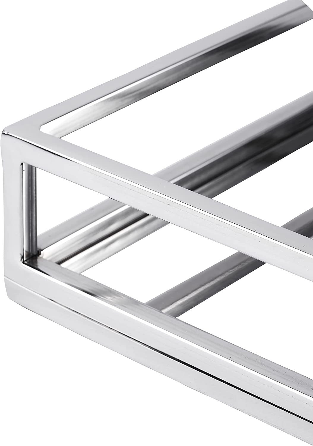 MichaelNoll Dekotablett Tablett Edelstahl Silber Deko - Serviertablett mit Henkel - 40 cm