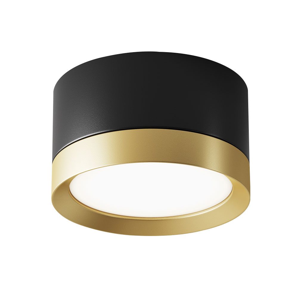 Maytoni Deckenspot, Leuchtmittel nicht inklusive, Deckenlampe Leuchte Aufbaulampe Esszimmerleuchte Alu schwarz gold D