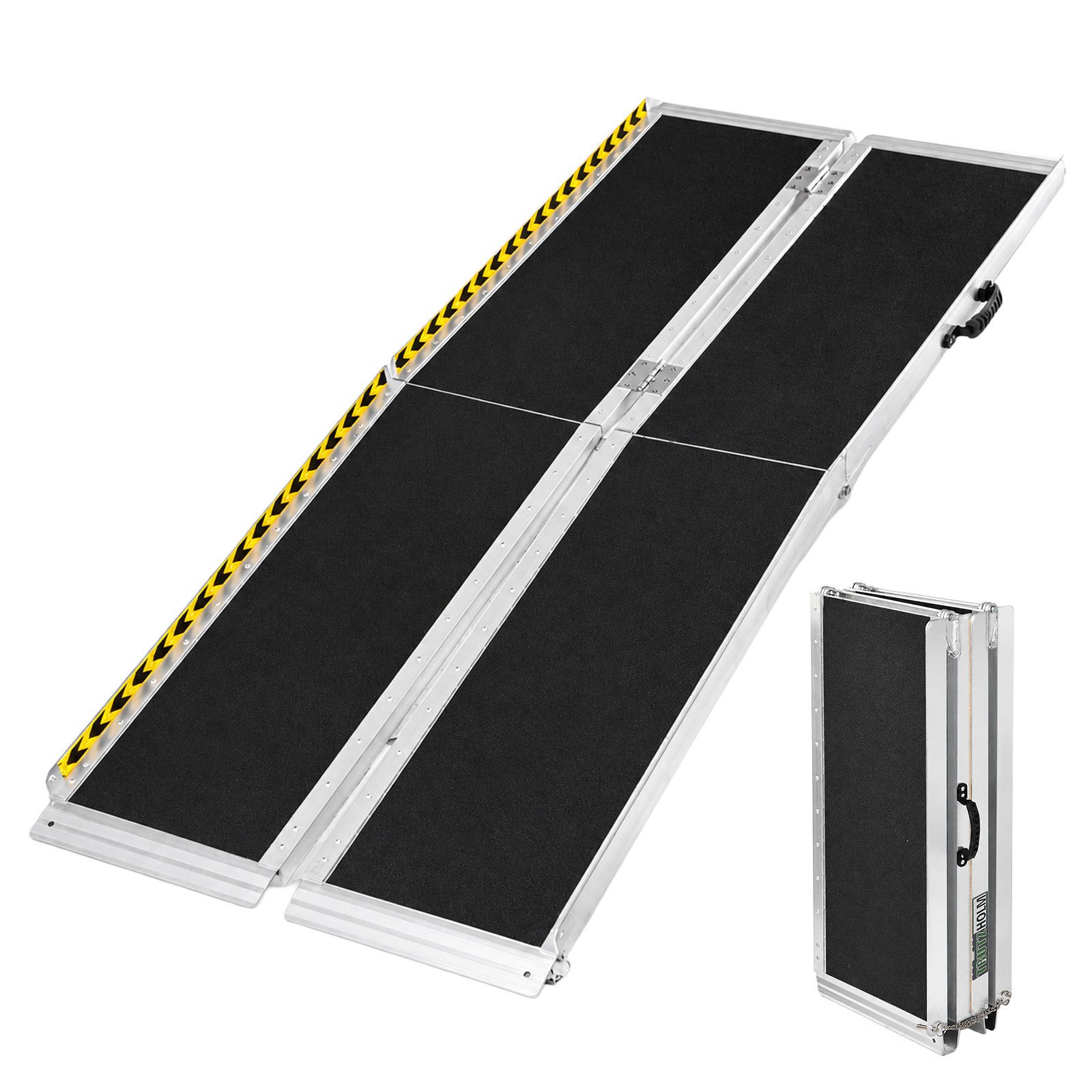 TRUTZHOLM Auffahrrampe Rollstuhlrampe 183 cm Traglast 272 kg Alu 2-fach klappbar Kofferrampe (1-St), Friktionsbeschichtete, 72,5 cm breite Lauffläche, platzsparend