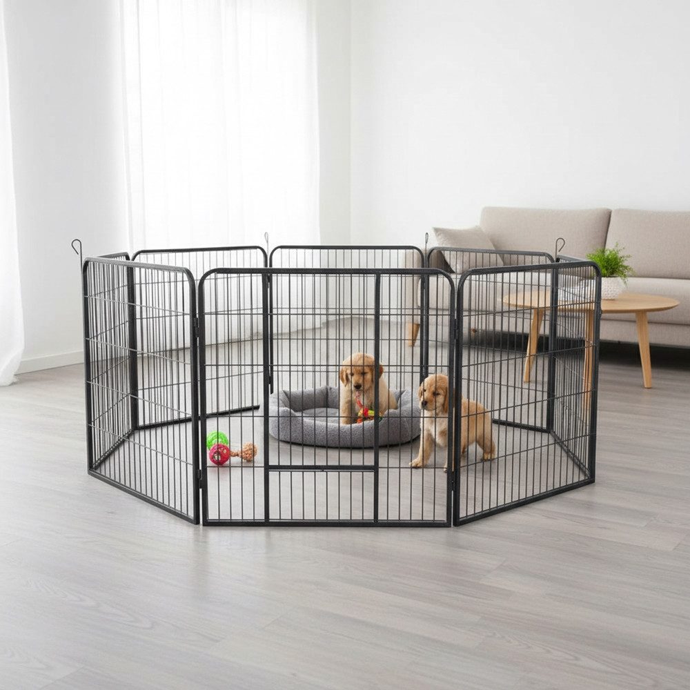 Melko Freigehege Melko Welpenauslauf Freigehege 8 Elemente 80x80cm ohne scharfe Kanten, Keine scharfen Kanten