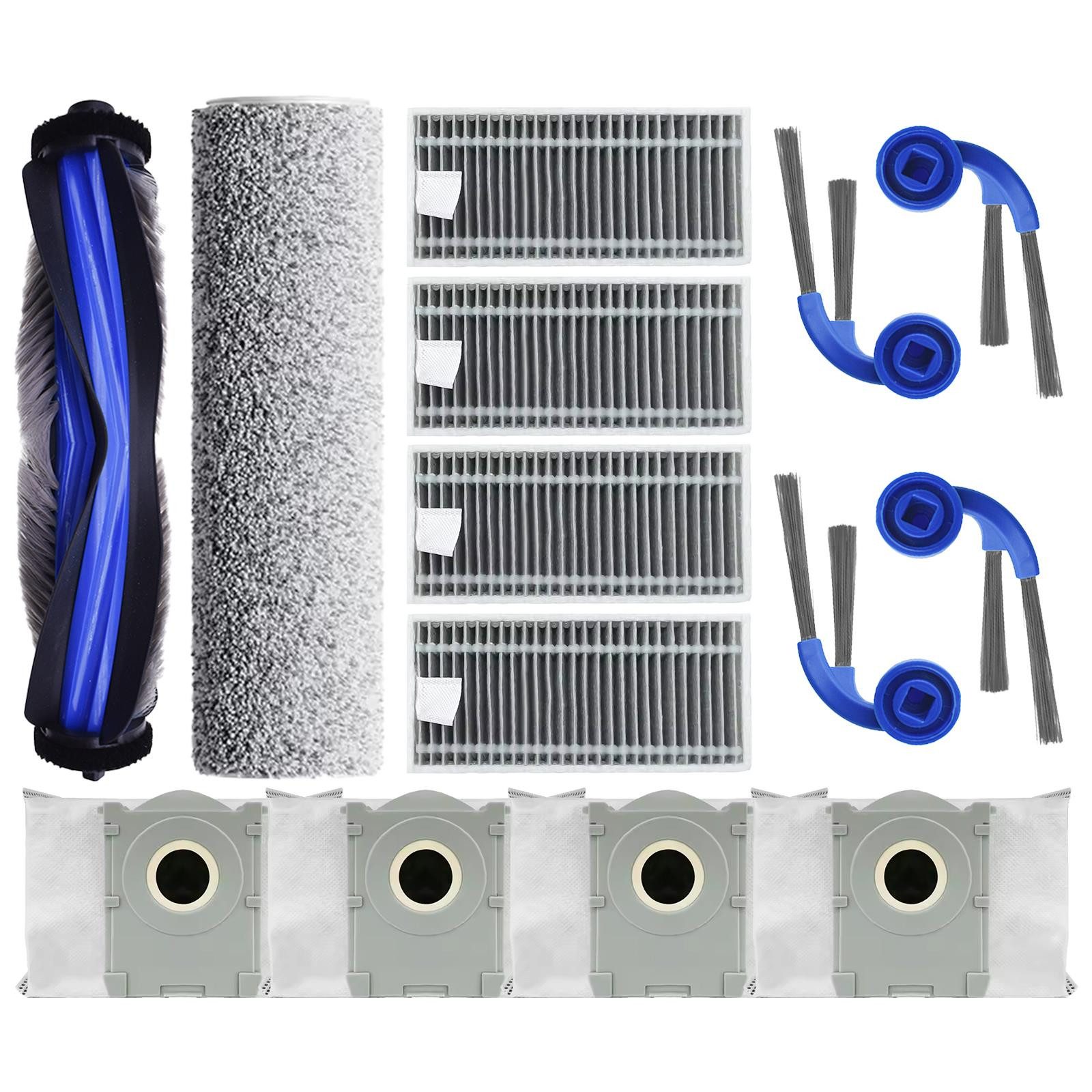 VERCO Reinigungsbürsten-Set Reinigungskit für Ecovacs, Deebot T80 Omni, (14-tlg), Ersatz Teile Set Wartungskit Filter Seitenbürste Zubehör Bürste