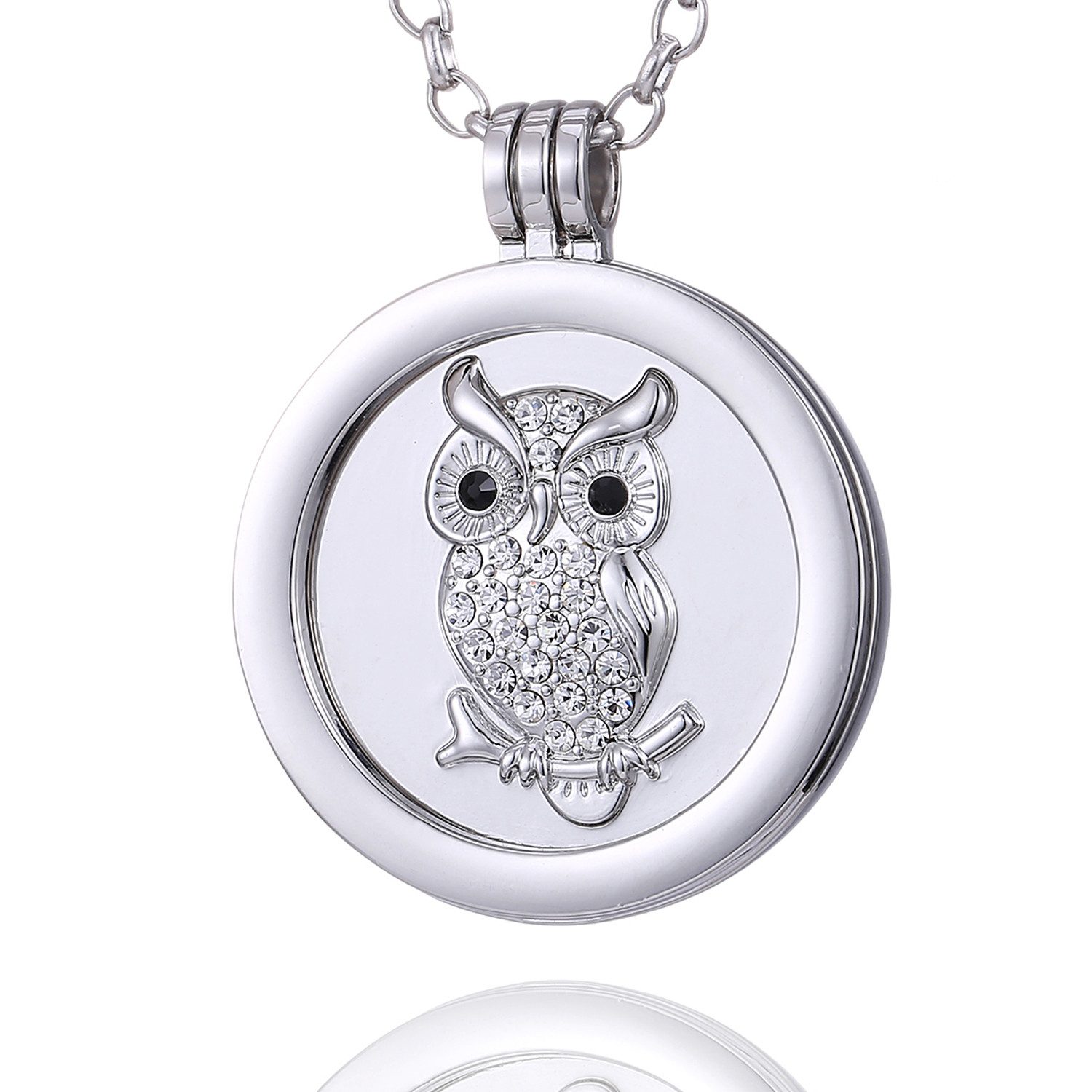 silber Eule mit Zirkonia