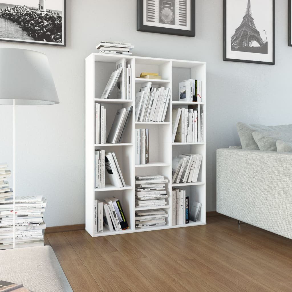 furnicato Raumteiler Raumteiler/Bücherregal Weiß 100x24x140 cm Holzwerkstoff