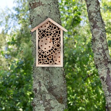 relaxdays Insektenhotel Bienenhotel mit Bambusröhrchen