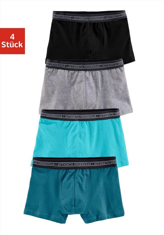 AUTHENTIC LE JOGGER Boxer Boxershorts für Jungen (Packung, 4-St) unifarben, mit Logobund, Baumwollmischung