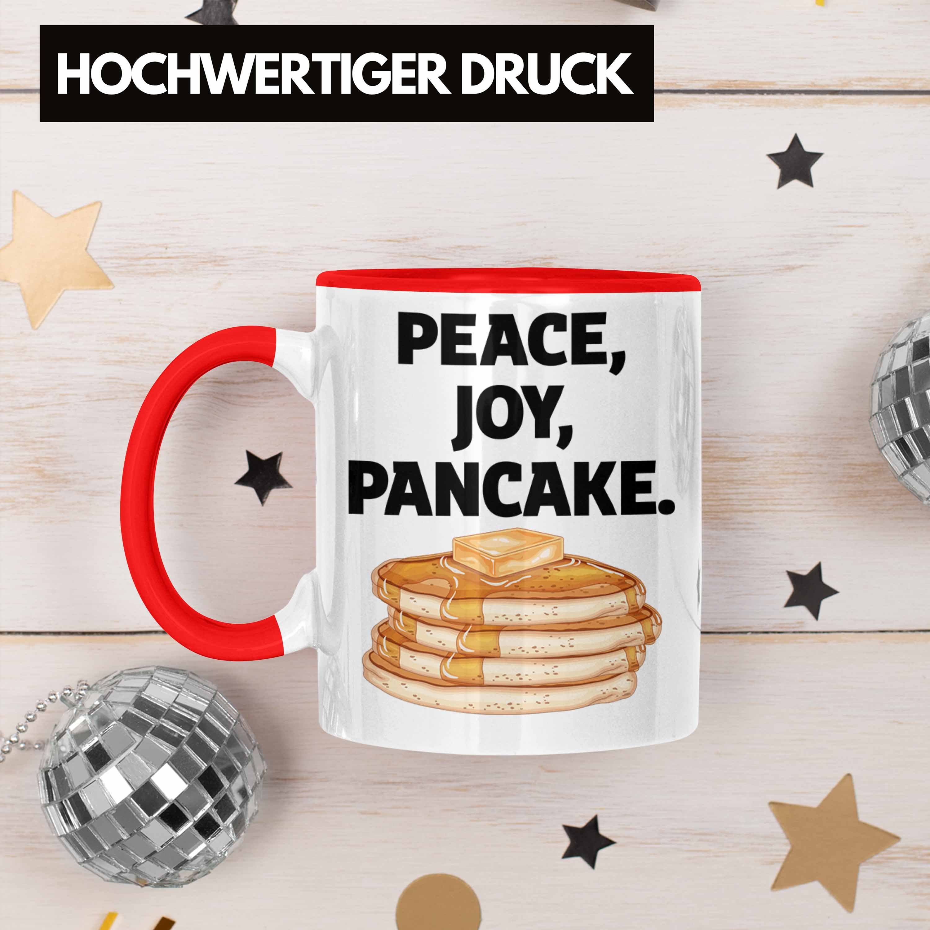 Joy Eierkuchen Tasse Peace Kaffee-Becher Geschenk Tasse Pfannkuchen Trendation Rot Pancake